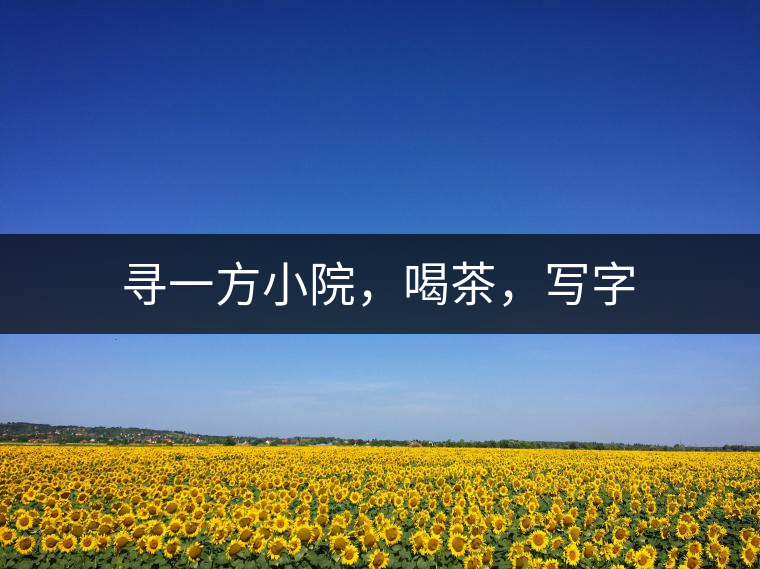 尋一方小院，喝茶，寫字