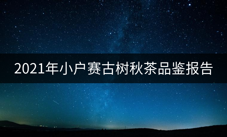 2021年小戶賽古樹秋茶品鑒報(bào)告