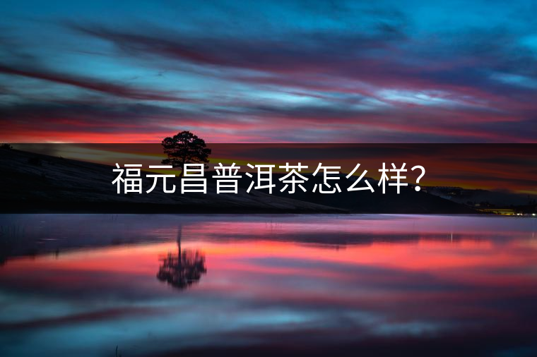 福元昌普洱茶怎么樣？