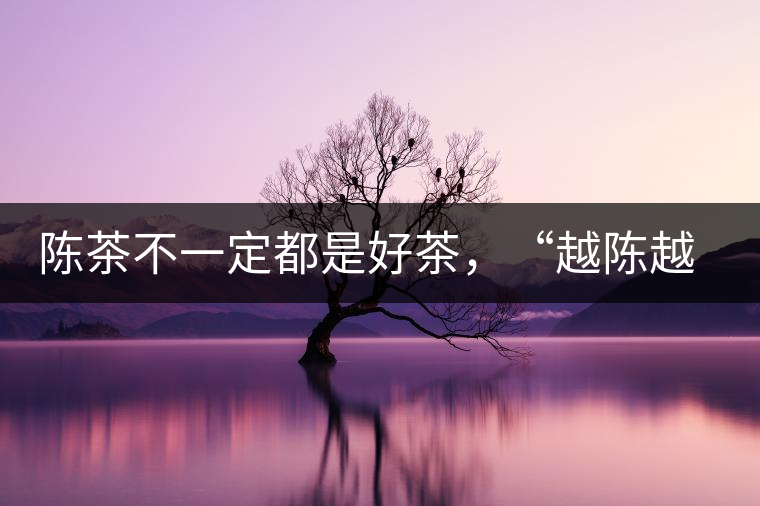 陳茶不一定都是好茶，“越陳越香”也要看茶種類！