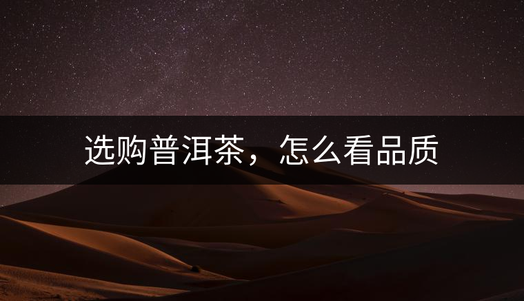 選購普洱茶，怎么看品質(zhì)