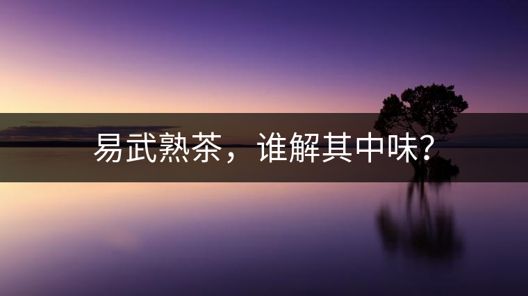 易武熟茶，誰解其中味？