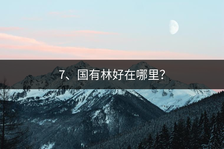 7、國有林好在哪里？