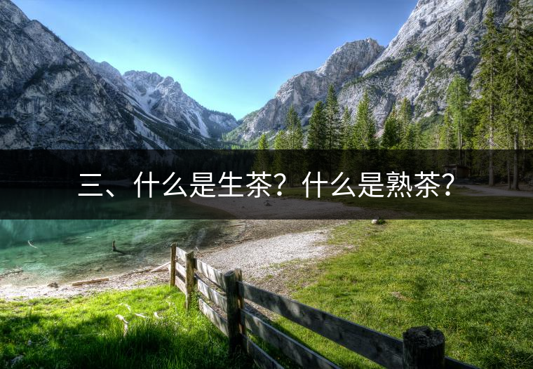 三、什么是生茶？什么是熟茶？