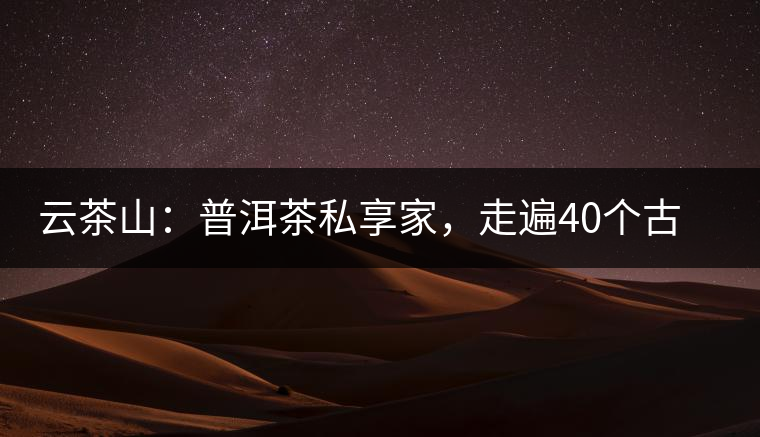 云茶山：普洱茶私享家，走遍40個(gè)古寨，24小時(shí)提供專家評分與產(chǎn)地茶農(nóng)一手報(bào)價(jià)