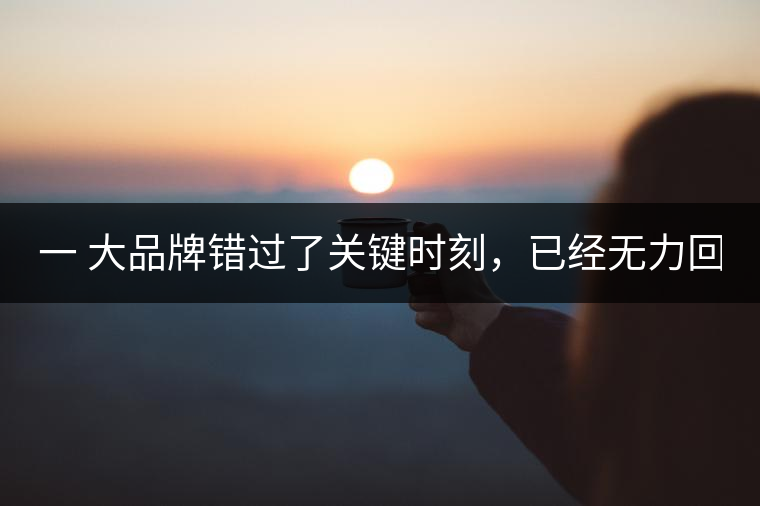一 大品牌錯過了關(guān)鍵時刻，已經(jīng)無力回天！