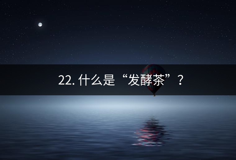 ? 22. 什么是“發(fā)酵茶”？