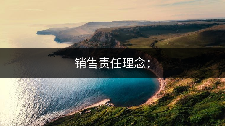 銷(xiāo)售責(zé)任理念: 銷(xiāo)售責(zé)任理念: