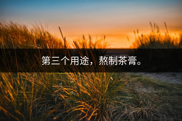 第三個(gè)用途，熬制茶膏。